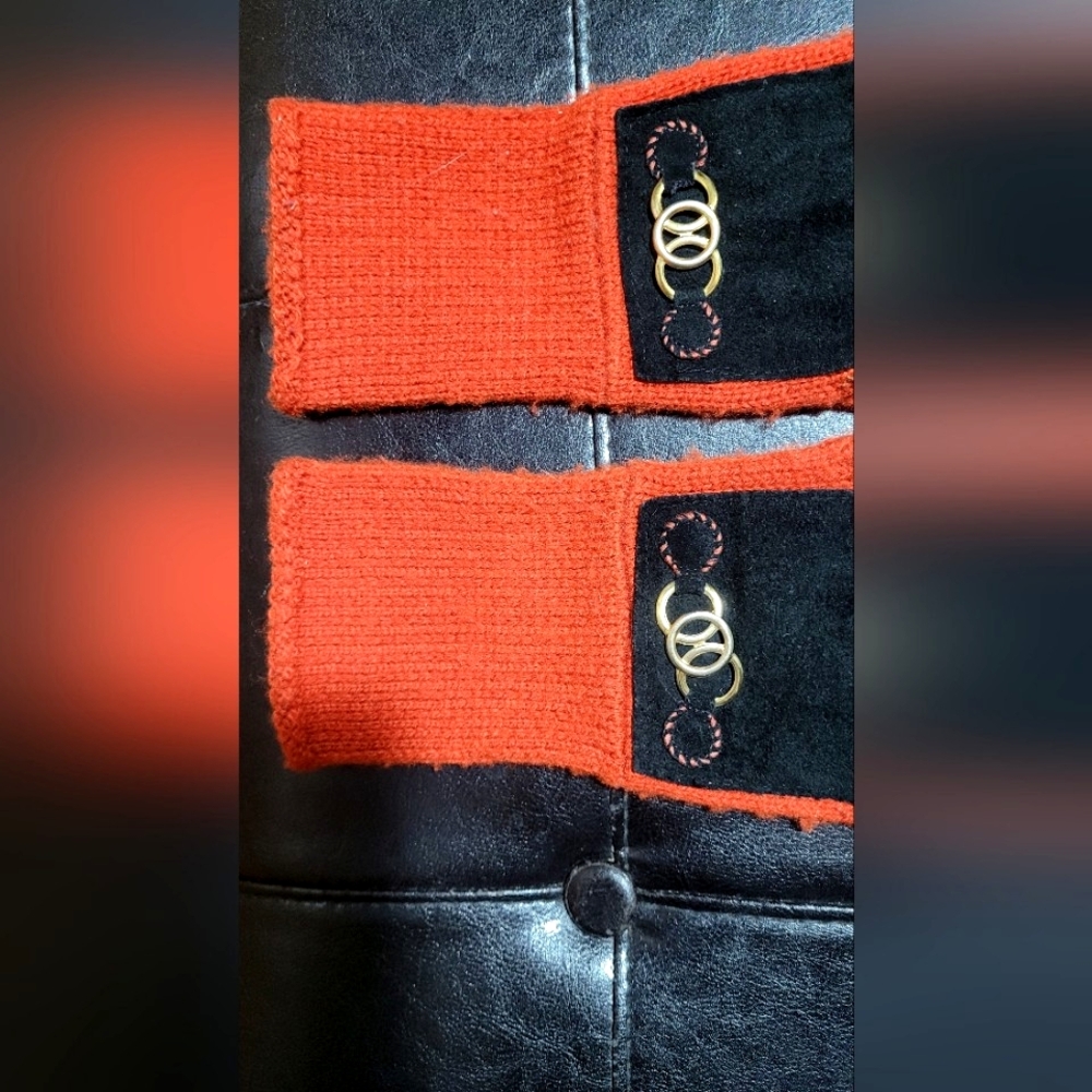 Cute Women gloves Black Orange one size - Picture 3 of 7